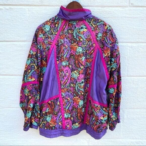 Vintage 90s Westbound Sport Paisley Full Zip Windbreaker Track Jacket - Picture 8 of 13